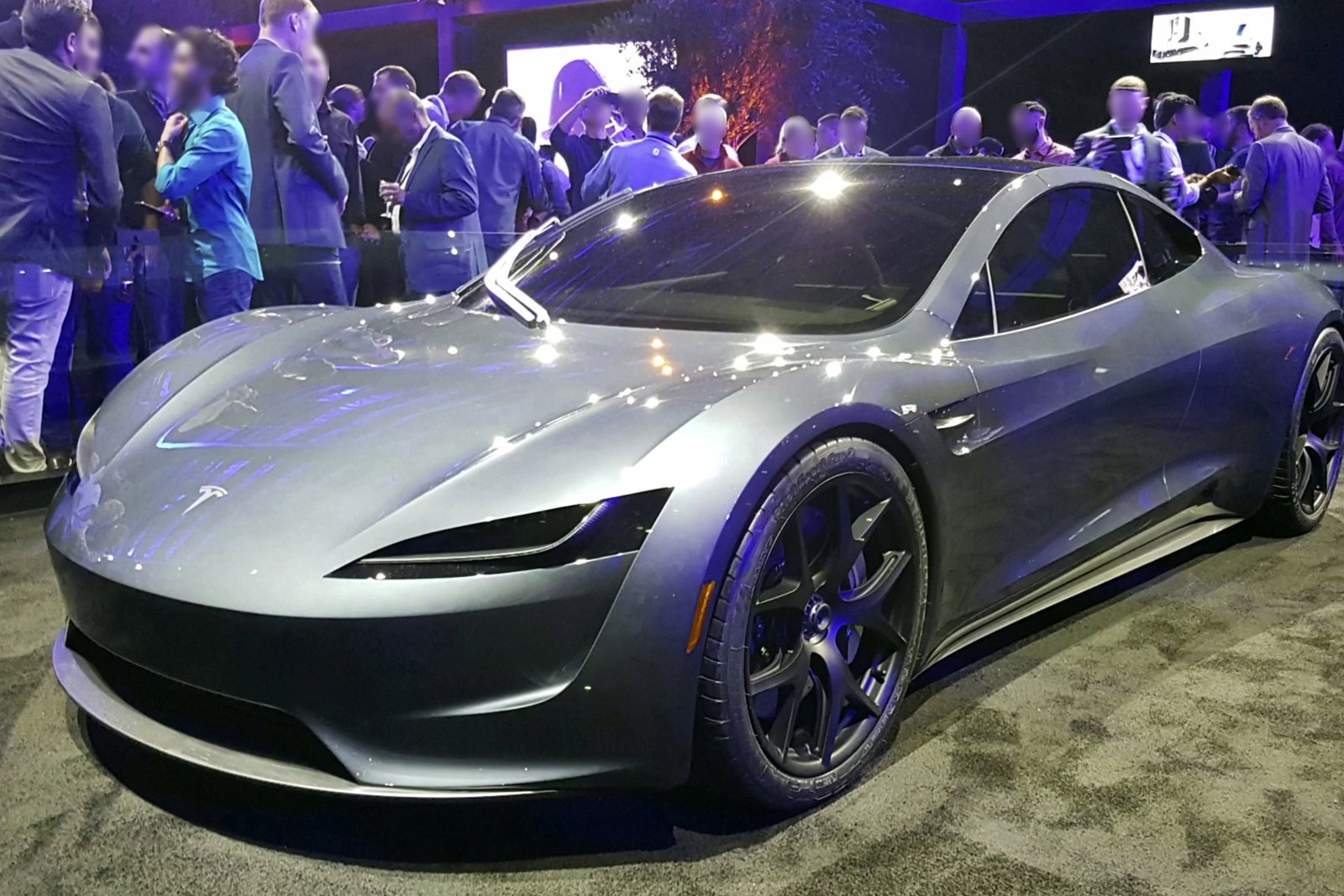 The 2017 Tesla Roadster prototype on display at its unveiling